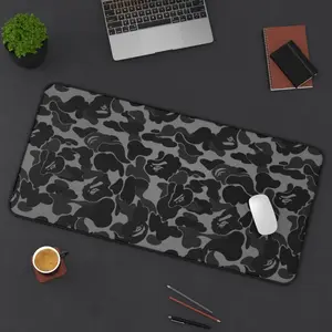 Black Grey Camo Desk Mat | Dark Camouflage Mouse Pad for Office/Gaming use, Desk Mat, PC Accessories.