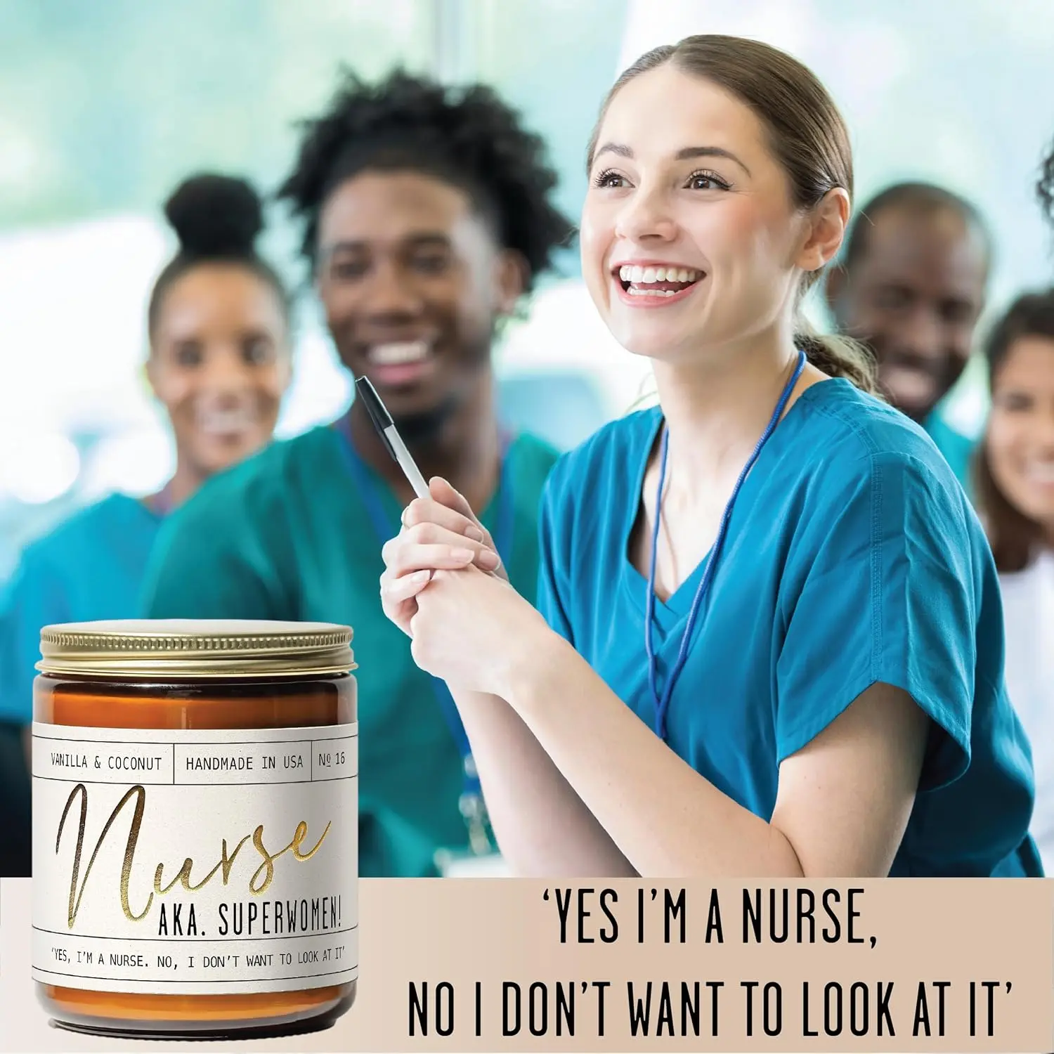 Nurse Gifts for Women - 'Nurse AKA. Superwoman' Soy Candle,w