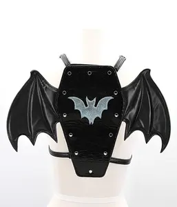 Black Leatherette Batwing Coffin Backpack