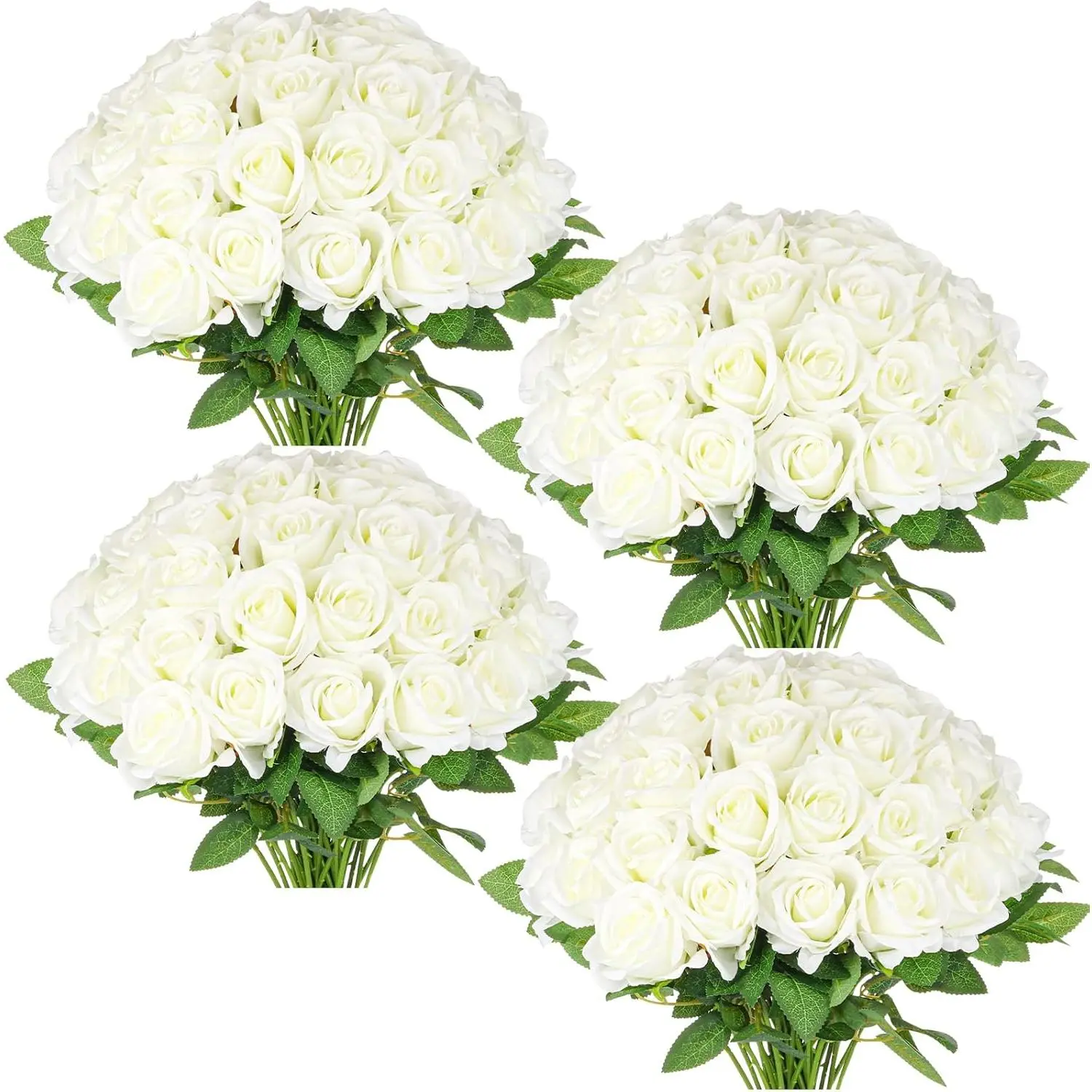 48 Pcs Realistic Silk Artificial Flowers with Stems, DIY Decor Gifts for Mom, Wedding Centerpieces, Proposal & Bride Bouquets, Party Floral Decor, Photo Props, Vase Arrangements & Indoor Home Greenery Decor, Multiple Scenarios Use