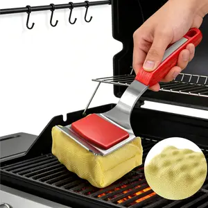 BBQ Grill Brush, Stainless Steel Cleaner with Replaceable Heads, Durable Tool for Deep Grill Cleaning & Outdoor Use