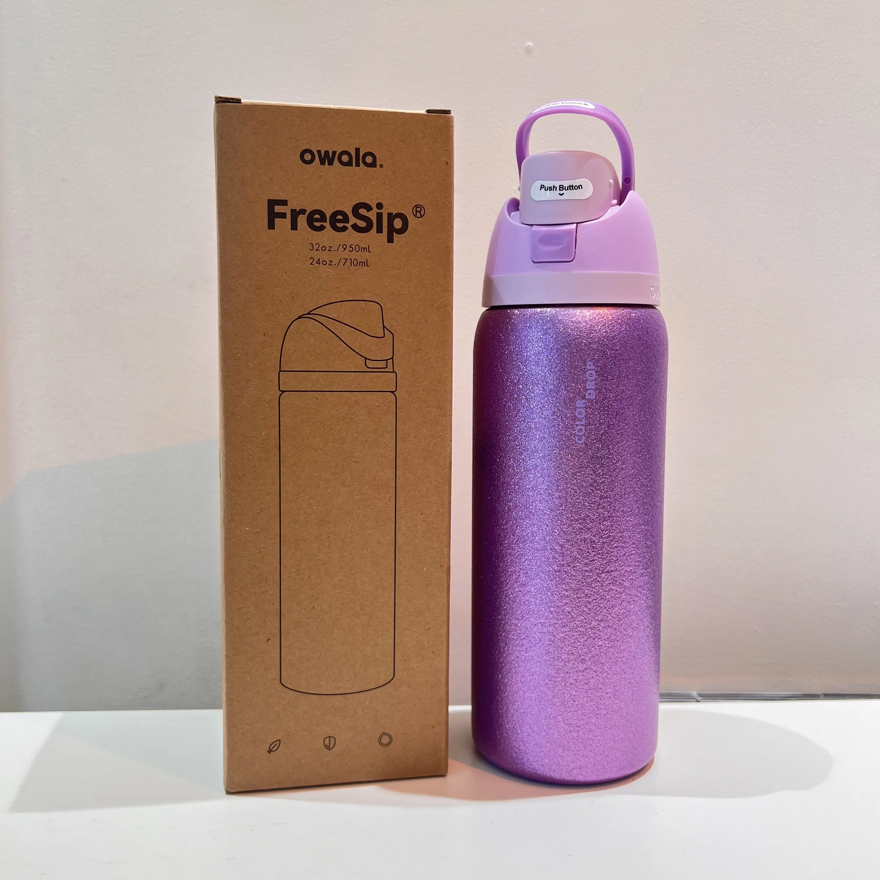 Owala 32oz Insulated Water Bottle - Stainless Steel Leak-Proof Vacuum Flask, 500-1000 ml Durable Portable Student Kitchen Drinkware, Travel/Outdoor