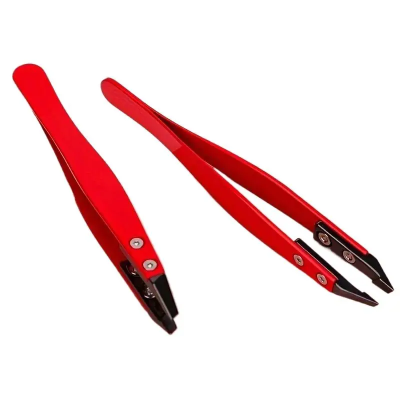 Precision Ceramic Eyebrow Tweezers for Women, Stainless Steel Beauty Tool, Makeup Tool, Perfect Gift for Mom, Facial Hair Removal, Long Handle Design
