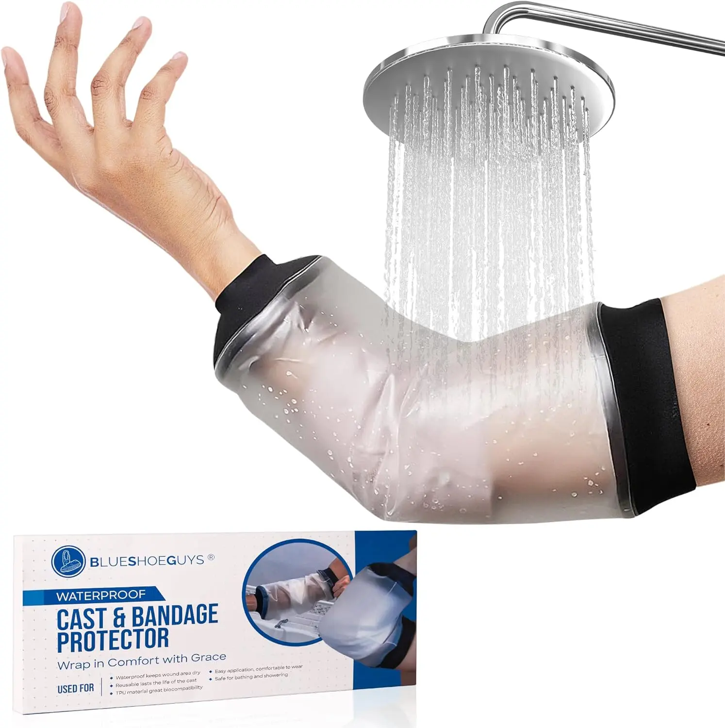 Reusable Waterproof PICC Line Shower Cover – L/XL Arm Protector Sleeve for IV, Chemo, Bandages & Wound Care – Comfortable, Latex-Free, Easy Fit