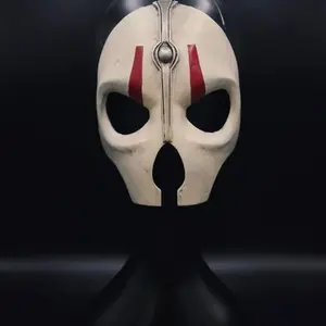 Darth nhilous mask - White with Red Stripes and Silver Accents for Cosplay and Costume Accessories