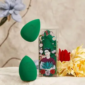 Frida Kahlo 2pcs Character & Floral Print Makeup Sponge.