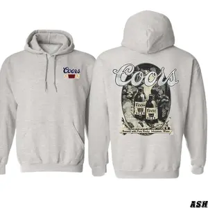 Coors Vintage Beer Bottle Graphic Hoodie for Men and Women - Rocky Mountain Theme - Casual Sweaters, Menswear Tops & Underwear Sweatshirt - Womenswear
