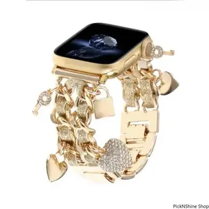 New Bilng metal leather bracelet link For Apple Watch band Series S11/10/8/7/6/3/4/5/9 40mm 41mm 38mm 42mm 44mm 45mm 46mm Strap