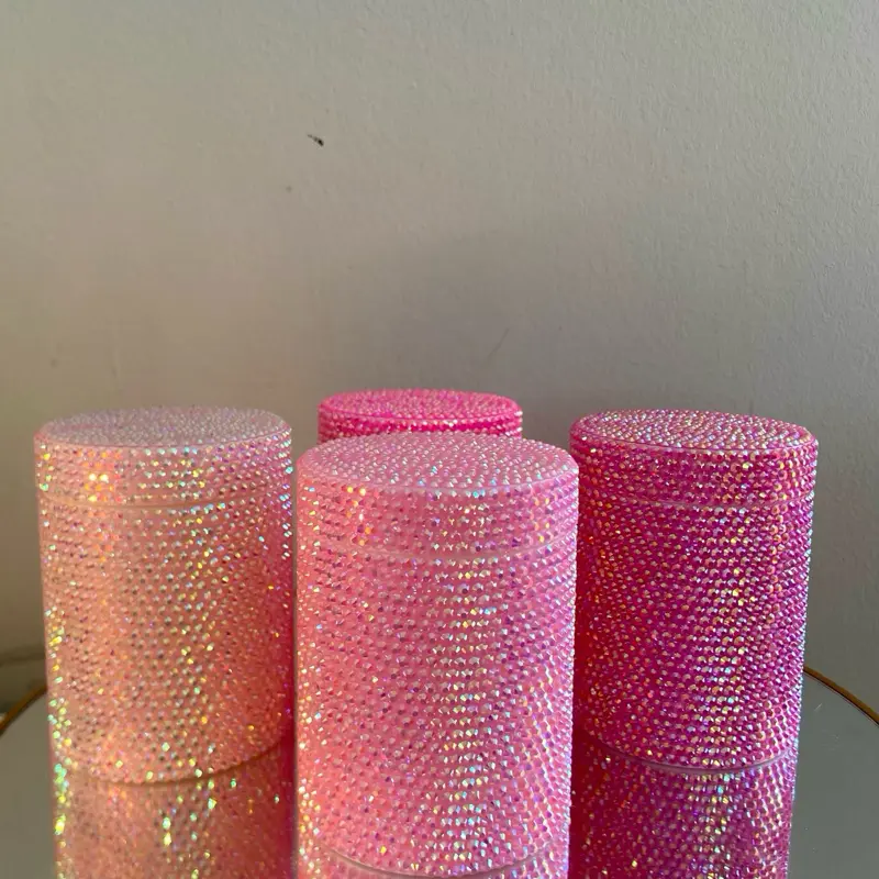 Rhinestone Stash Jar Pink Collection