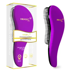 VMAGIC Detangling Brush-Best Brush for Women,Girls, Men & Boys - Use in Wet and Dry Hair Exfoliating Mesh Sponge