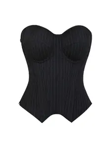 Jackson Pinstripe Corset Top ( Pinstripe Black)