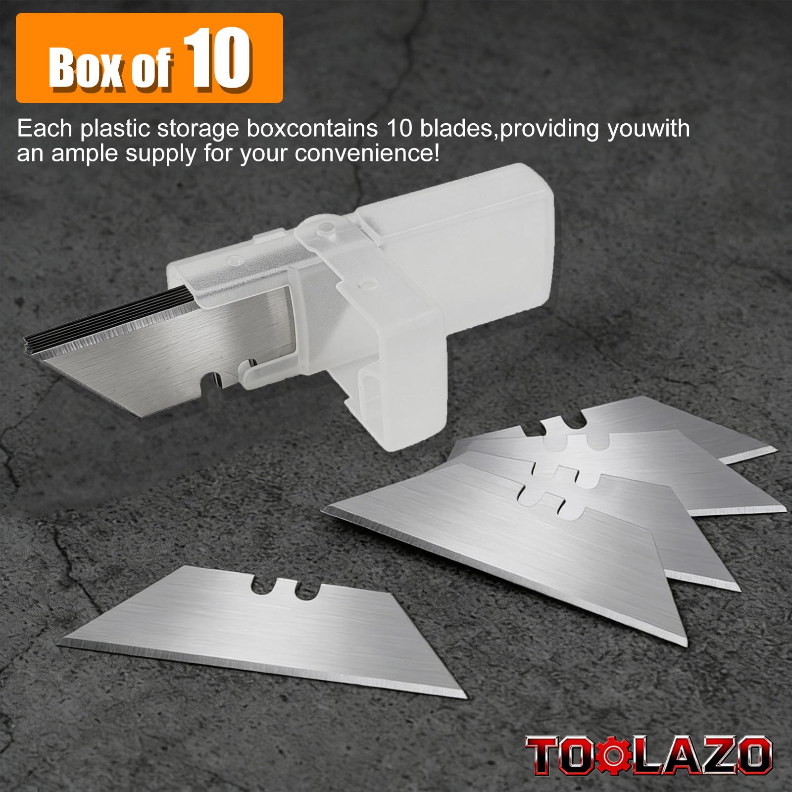 10-piece SK5 Heavy-Duty Blades – Single-hand flip-top box, suitable for most standard utility knives, ideal for warehouse, construction, home DIY, cutting, slicing, and job site use