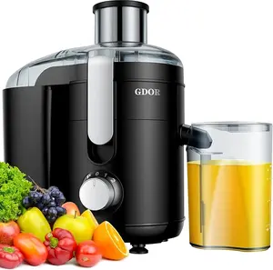 800W Juicer Machine 3 Speeds Centrifugal Extractor, Titanium Enhanced Cut Disc, 2.5" Feed Chute Juicer, Anti-Drip, Includes Cleaning Brush Blender Cup Blender Blade Blender Smoothie Maker