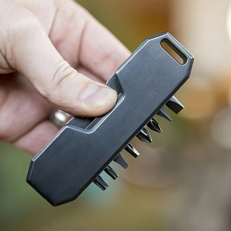 Portable Pocket Screwdriver Edc Tool Set, Screwdriver Sets, Fits in Your Pocket, Eight Replacement Heads, Compact and Lightweight, Ideal for On-The-Go Use, Replaceable Screwdriver Bits