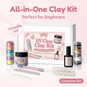 UV Clear Clay Kit - All-in-One Beginner Resin Craft Set with Tools, Glitter & Accessories for DIY Jewelry Making, Beading Making, Pendants & Charms (UV Lamp Not Included)