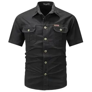 New Summer Men's Shirts, Pure Cotton Casual Solid Color Tops, Workwear Slim Fit