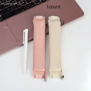 PU Leather Pen Bag for Notebook, 1 Count Adjustable Elastic Band Pen Holder, Office Stationery Supplies, Back To School Supplies, Accessories