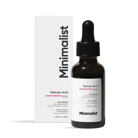 2% Salicylic Acid Serum, Minimalist Gentle Daily BHA Liquid Exfoliant for Oily Skin - Reduces Blackheads, Open Pores, Excess Oil, Bumpy Texture, Fights Acne for Flawless Skin, 1 Fl Oz/30ml (For Women & Men), Fragrance, Clogged Pores Solution
