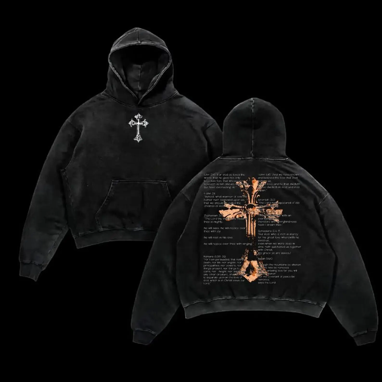 The Plan of Salvation Vintage Washed Hoodie – Christian Faith Graphic