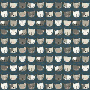 Cotton + Steel | Sazerelli Designs | Kitty Kats | Kitty Kat Kuties | SD100-TA1