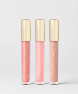 City Beauty City Lips® Bestsellers Lipgloss - Lip Care Cosmetic with Vanilla Scent, San Diego, Tinsel Town, Pink Nude Shades - 0.16 fl oz/4.9 ml
