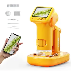 1600X Desktop Handheld 2-In-1 LCD Digital Microscope with 480P/1080P Switchable Pixel 2'' Screen, Can Take Photos And Videos, Rechargeable Portable Microscope for Kids & Students, Educational Science Toy, Gifts for Boys & Girls