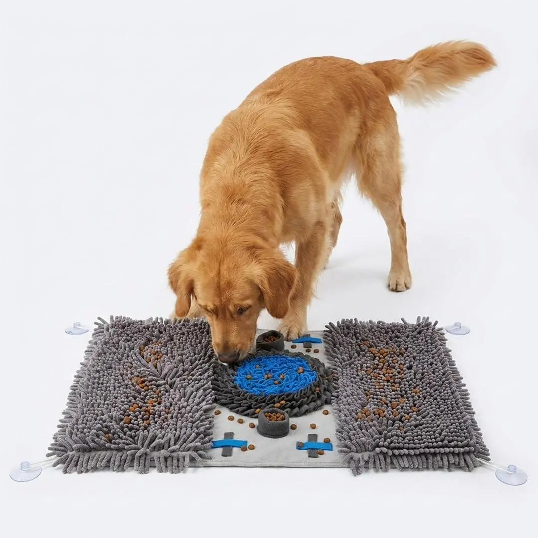 Muddy Mat® Chenille & Fleece Snuffle Mat for Dogs – Interactive Snuffle Mat for Dogs Large Breed – Slow Feeding Mat for Training, Foraging & Stress Relief