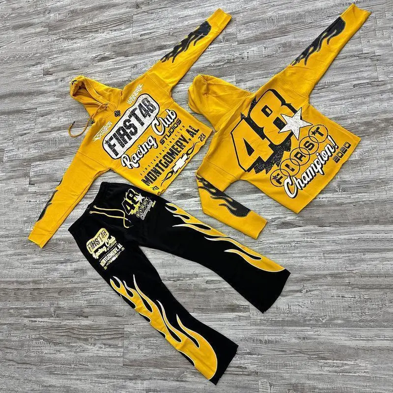 Spring and Autumn New Men's Fashion Hooded Flared Pants Set Clothing Casual graphic sweatsuit sets for men men's 2 piece set sets for men clothing Menswear Layer Spring and Autumn New Men's Fashion Hooded Flared Pants Set Clothing Casual graphic sweatsuit sets for men men's 2 piece set sets for men clothing Menswear Layer