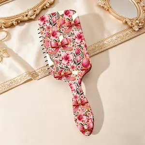 Butterfly Print Cushion Comb, Anti-Static Scalp Massager, Smooth Hair Brush, Dark Style, Wet/dry Use, Gentle on Hair, Portable