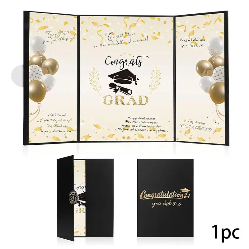 Graduation Party Decorations 2026 Black and Gold Graduation Guest Book Class of 2026 Graduation Announcements Sign in Book Signature Board Card Grad Decor Party Supplies Gradaution Stuff Accessories Graduation Gifts