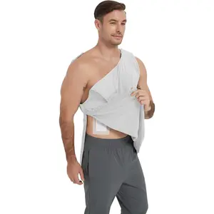 Cotton Men's Post Shoulder Surgery Tank Top Clothes After Rotator Cuff Surgery Chemo Port Access Shirt with Snaps