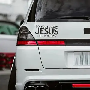 Jesus Letter Pattern Car Sticker, Car Exterior Decorative Sticker, Self Adhesive Car Decal, Car Exterior Decoration Accessories for Car, Laptop, Sticker For Cars