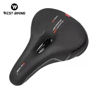 WEST BIKING Bicycle Saddle Seat Road Steel Rails Mountain Bike Bicicleta Carretera Soft PU Leather Road MTB Bike Saddle Seat