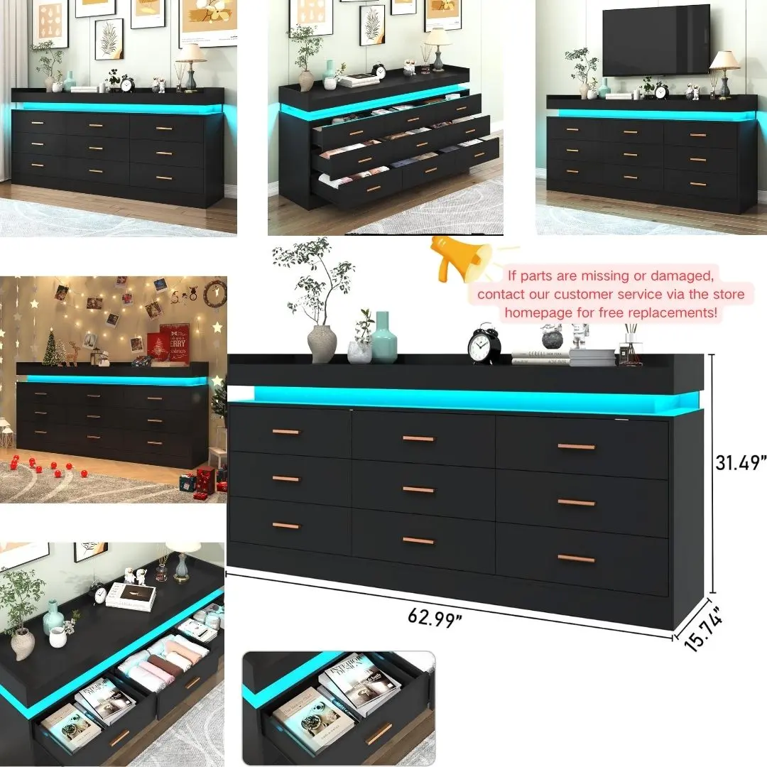Black-0564-160CM-9 drawer 