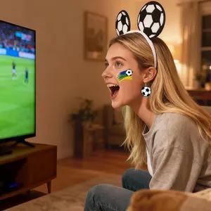 Football Match Fan Set Headband Earrings Temporary Tattoo Cheerleading Props Us Mexico Vs Canada Fan Gear