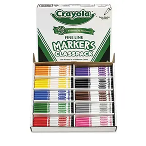 Crayola  Washable Classpack Markers- Fine Point- Ten Assorted Colors- 200-Box