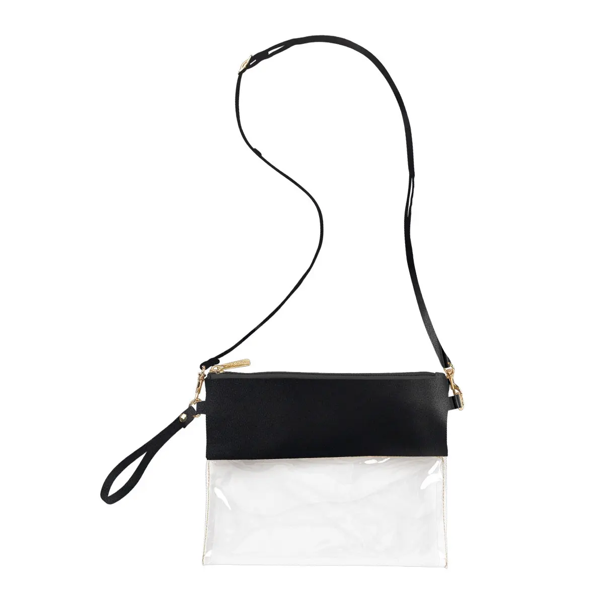 Black & Clear Wristlet Purse w/Removable Strap - Blank #M735VL-BLK