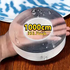 1 Roll of 10m Nano Double-Sided Tape - Strong, Transparent Adhesive for Home and Office Use, Washable and Residue-Free on Plastic, Wood, Glass, Stone, Metal, Nano Heavy Duty Double-Sided Tape