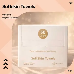 SEON SoftSkin Ultra-Soft Biodegradable Disposable Facial Towels, 50 Count