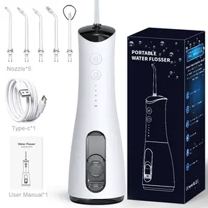 Water Flosser - Wireless Portable Oral Irrigator 5 Nozzles Rechargeable  IPX7 Waterproof  Dental Cleaning Water Flosser - Dental Care Kit | Portable Oral Care for Braces and Travel