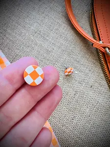 Orange and White Polymer Clay Stud Earrings | Tennessee Vols Earrings | TN Volunteers Earrings