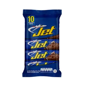 Chocolatina Jet - 10 Chocolate Bars 110g - Colombian Creamy Chocolate Snack - Perfect for Easter Day & Dessert