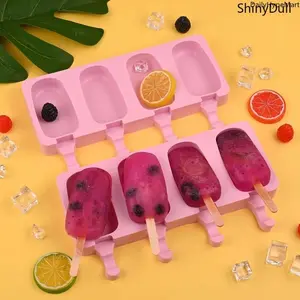 52PCS Nonstick Silicone Popsicle Mold Set with Wooden Sticks, BPA-Free Kitchen Tool for Cake Making
