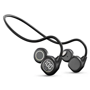 Open-Ear Neckband Headphones Bluetooth 5.4 Wireless Air Conduction Sports Earphones with LED Battery Display for Running Cycling Gym Workout