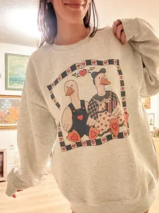 Vintage Cottagecore Geese Graphic Top