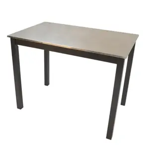 212 MAIN Black Carter Counter Height Bar Table by Carolina Chair and Table Design, Stainless Steel Top, Solid Wood Accents, Easy to Assemble, Easy to Clean, Ideal for Kitchen Food Prepping