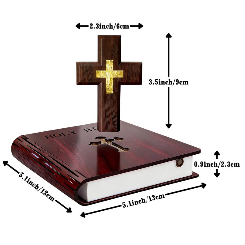 Magnetic Levitation Cross Lamp Colored Bible Lamp Christian Night Light Perfect Easter Gift and Home Desktop Decoration Illuminated Levitation Bible Cross Lamp Easter Gift