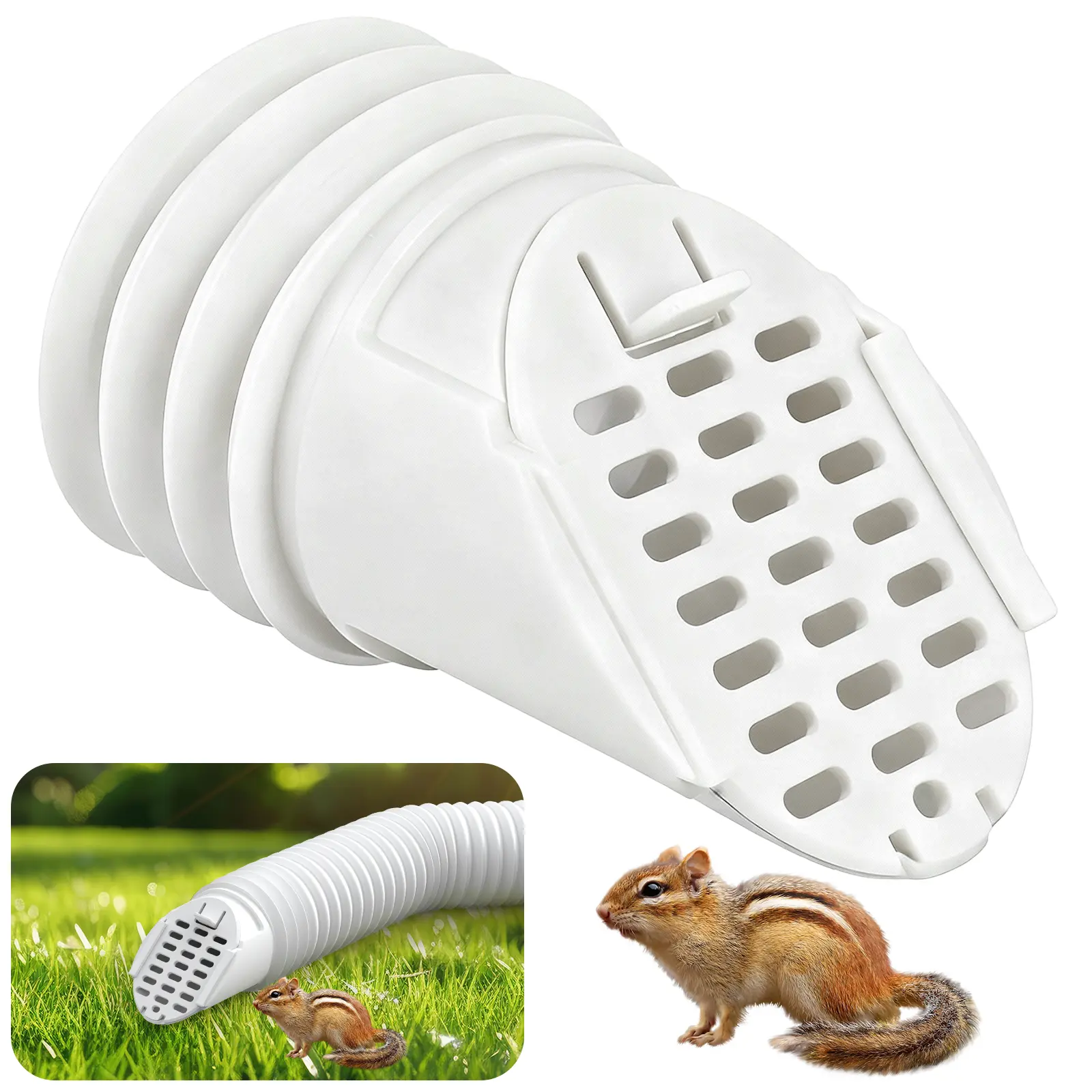 Rain Gutter Downspout Extension Hose Guard, Drain Downspout Extender Outlet Filter and Leaf Guard, for Standard 4'' Circular Threaded Hose