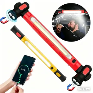 Rechargeable Magnetic Work Light Bar - 360° Foldable Super Bright LED Flashlight - Viral TikTok Shop Mechanic Tool for Outdoor Camping & Auto Repair - Essential Gift for DIY Lovers