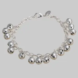 925 Sterling Silver Bracelet for Women, Dainty Aesthetic Pendant Bracelet, Adjustable Minimalist Jewelry, Trendy Silver Bracelet for Wedding, Party, Daily Wear, Gift